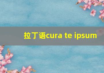 拉丁语cura te ipsum